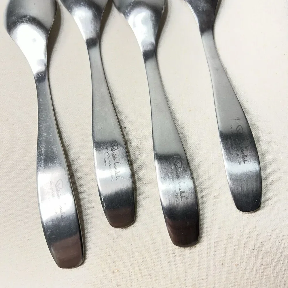 Robert Welch Linton Place Oval Soup Spoon Stainless Flatware Set 4